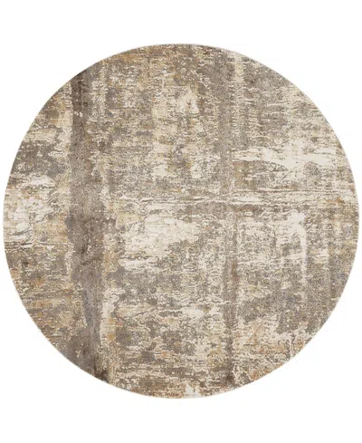 Feizy Parker 3701f 7'9"x7'9" Round Area Rug In Tan,ivory
