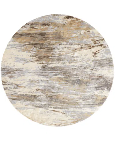 Feizy Parker 3704f 7'9"x7'9" Round Area Rug In Ivory,tan