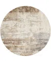 Feizy Parker 3709f 7'9"x7'9" Round Area Rug In Tan,ivory