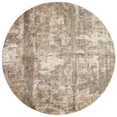 Feizy Parker Abstract Indoor Tan Area Rug 3701f 7'-9" X 7'-9" Round