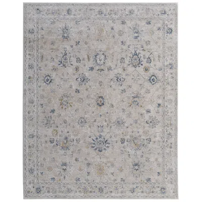 Feizy Pasha Floral & Botanical Indoor Ivory Area Rug 39m7f 2' X 3' In Gray