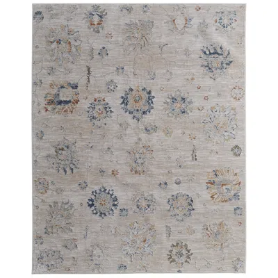 Feizy Pasha Floral & Botanical Indoor Taupe Area Rug 39m9f 6'-7" X 9'-6" In Gray