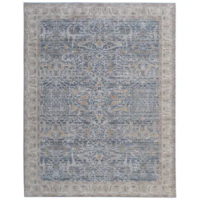 Feizy Pasha Ikat Indoor Blue Area Rug 39m4f 5' X 7'-6" In Gray