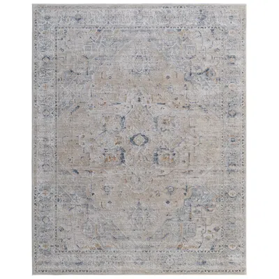 Feizy Pasha Medallion Indoor Ivory Area Rug 39m5f 5' X 7'-6" In Gray
