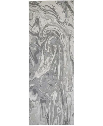 Feizy Prasad 3894f 2'10"x7'10" Runner Area Rug In Gray,ivory