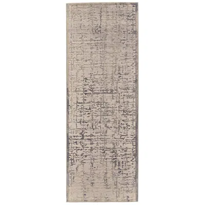 Feizy Prasad Abstract Indoor Gray Area Rug 3683f 2'-10" X 7'-10" In Neutral