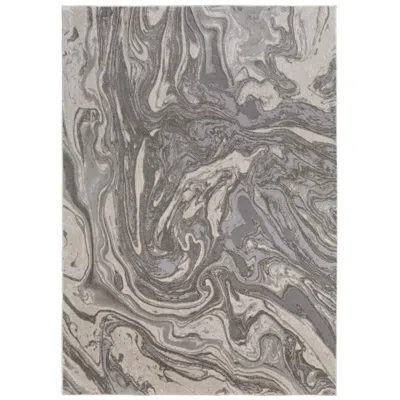 Feizy Prasad Watercolor Indoor Gray Area Rug 3894f 5' X 8'