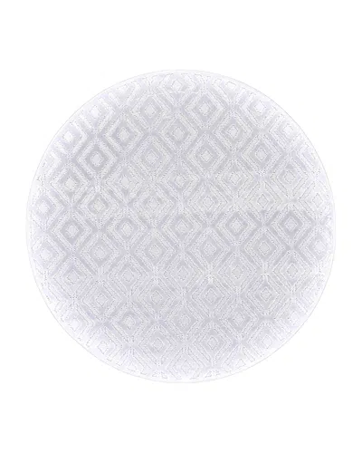 Feizy Saphir Mira 6803490f Round Area Rug, 7'6 X 7'6 In White