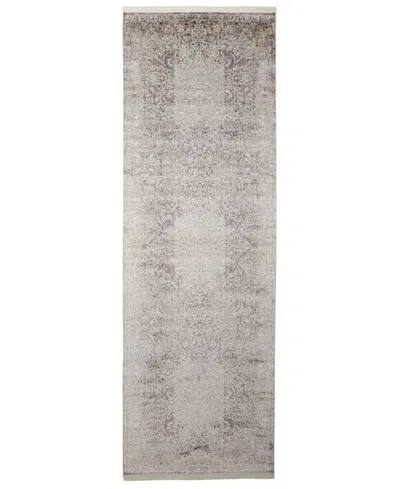 Feizy Sarrant 3964f 2'8"x10' Runner Area Rug In Gray,ivory