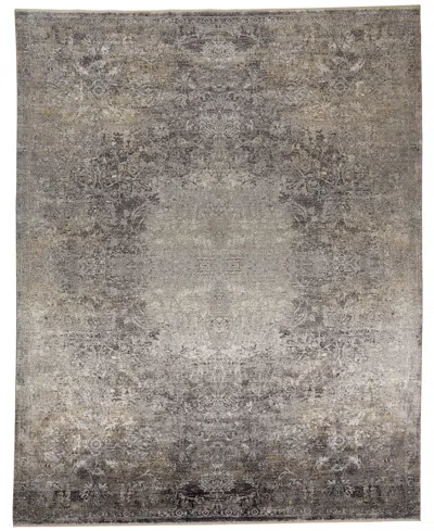 Feizy Sarrant 3964f 7'10"x9'10" Area Rug In Gray,ivory