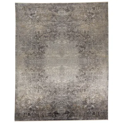 Feizy Sarrant Medallion Indoor Gray Area Rug 3964f 6'-7" X 9'-10" In Brown