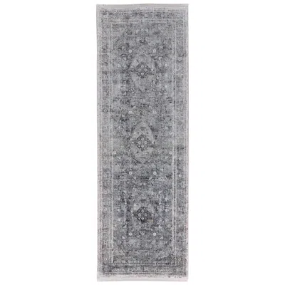 Feizy Sarrant Medallion Indoor Gray Area Rug 3966f 2'-8" X 8'