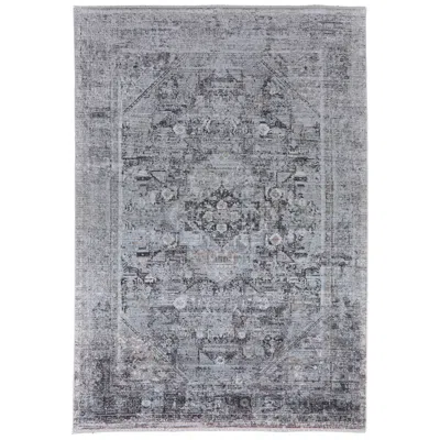 Feizy Sarrant Medallion Indoor Gray Area Rug 3966f 7'-10" X 9'-10" In Blue