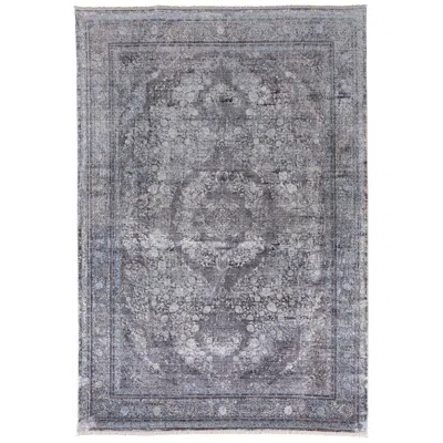 Feizy Sarrant Medallion Indoor Gray Area Rug 3967f 2' X 3' In Blue