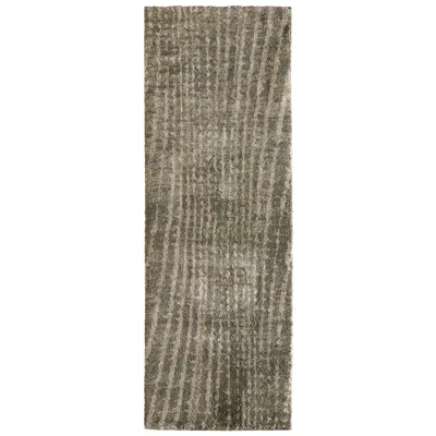 Feizy Skyview Abstract Indoor Green Area Rug 39qdf 2'-6" X 7'-3" In Brown