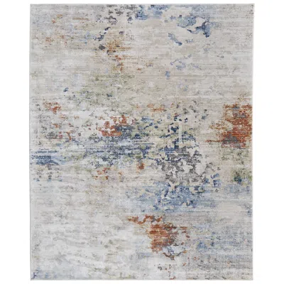 Feizy Sonora Abstract Indoor Ivory Area Rug 39nuf 5' X 7'-6" In Blue