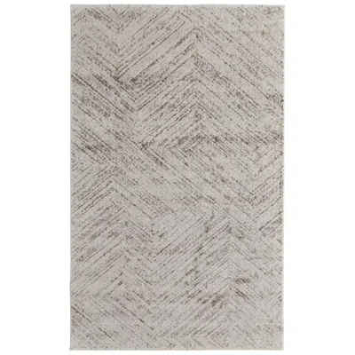 Feizy Vancouver Geometric Indoor Ivory Area Rug 39npf 6'-7" X 9'-6" In Gray