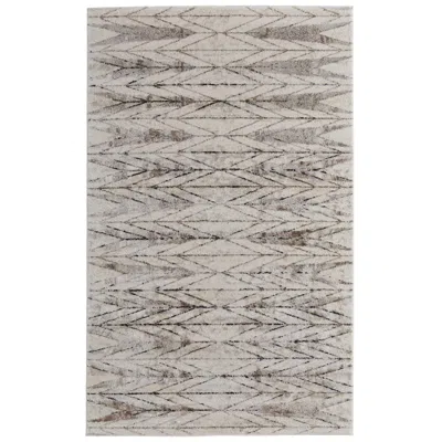 Feizy Vancouver Geometric Indoor Ivory Area Rug 39ntf 6'-7" X 9'-6" In Gray