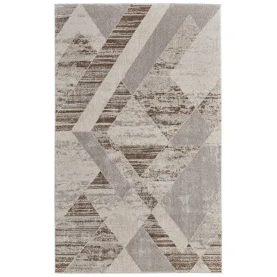 Feizy Vancouver Geometric Indoor Tan Area Rug 39nrf 4' X 6' In Gray