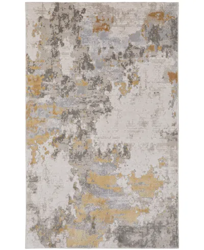 Feizy Waldor 3970f 6'7"x9'6" Area Rug In Ivory,gold
