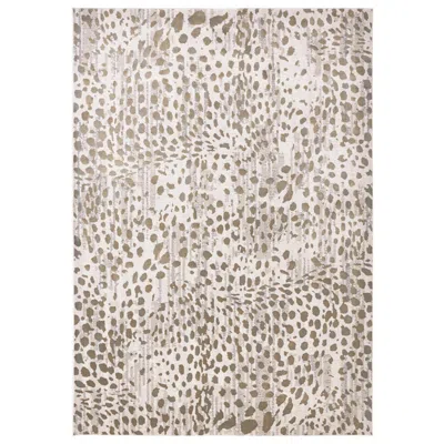 Feizy Waldor 7353837 6'7"x9'6" Brown Ivory Animal Print Area Ru