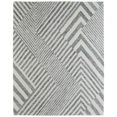 Feizy Wallace Geometric Hand Tufted Gray Area Rug 5' X 8' In Green