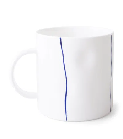 Feldspar Fine Bone China Stripe Tea Mug In Blue