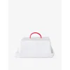 Feldspar Geranium Bone China Butter Dish