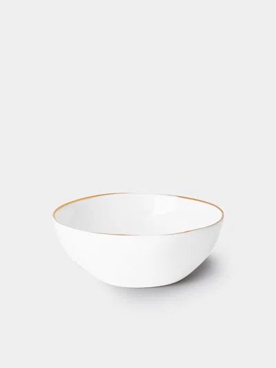 Feldspar Hand-painted 24ct Gold And Bone China Ice Cream Bowls (set Of 4)  Abask Gift Set In White
