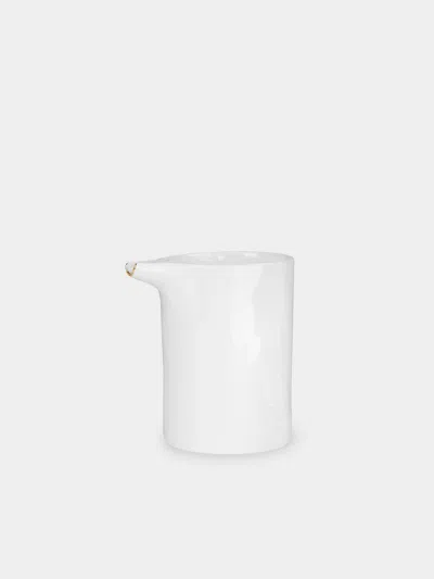 Feldspar Hand-painted 24ct Gold And Bone China Milk Jug  Abask Luxury Gift In White