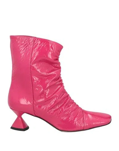 Feleppa Woman Ankle Boots Fuchsia Size 7 Leather
