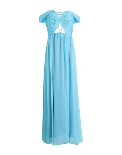 Feleppa Woman Maxi Dress Azure Size 8 Polyester In Blue