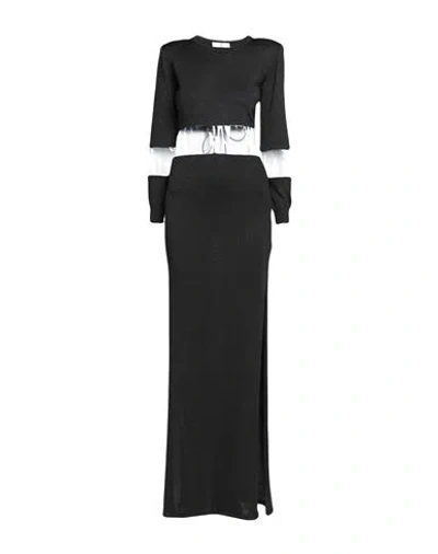 Feleppa Woman Maxi Dress Black Size 4 Acetate, Polyester, Polyamide