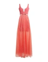 Feleppa Woman Maxi Dress Coral Size 8 Polyester, Elastane In Red