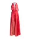 Feleppa Woman Maxi Dress Coral Size 4 Polyester In Red