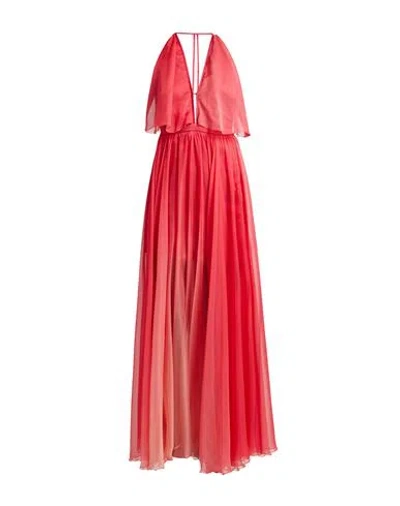 Feleppa Woman Maxi Dress Coral Size 4 Polyester In Red