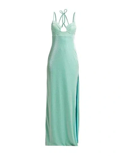 Feleppa Woman Maxi Dress Light Green Size 4 Polyamide, Metallic Fiber