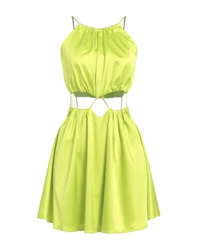 Feleppa Woman Mini Dress Acid Green Size 10 Polyester