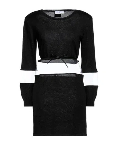 Feleppa Woman Mini Dress Black Size 4 Acetate, Metallic Polyester, Polyamide