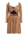 Feleppa Woman Mini Dress Camel Size 6 Polyester, Elastane In Beige