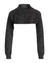 Feleppa Woman Shrug Black Size M Viscose, Metallic Fiber