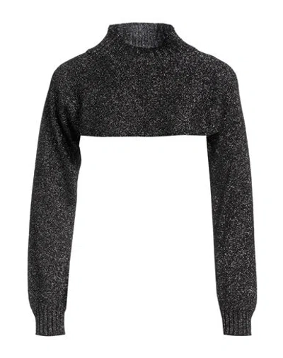 Feleppa Woman Shrug Black Size M Viscose, Metallic Fiber