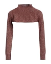 Feleppa Woman Shrug Brown Size M Viscose, Metallic Fiber In Brown