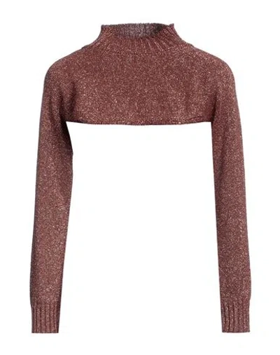Feleppa Woman Shrug Brown Size M Viscose, Metallic Fiber