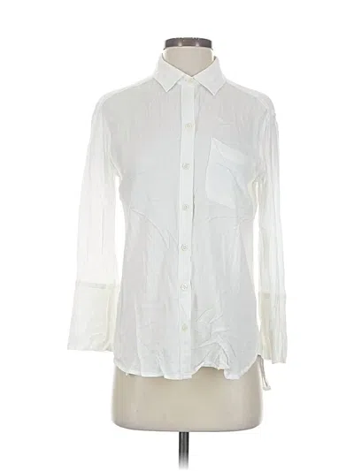 Pre-owned Felicite 3/4 Sleeve Button Down Shirt In White