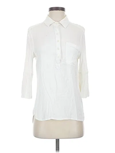 Pre-owned Felicite 3/4 Sleeve Button Down Shirt In White