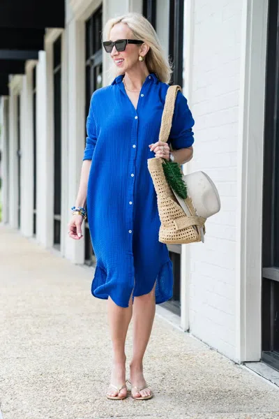 Felicite Boyfriend Maxi Dress In Royal Blue