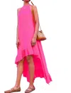 Felicite High Drama Maxi Dress In Hot Pink In Pink