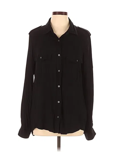 Pre-owned Felicite Long Sleeve Blouse In Black