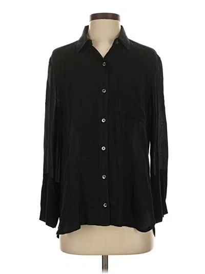 Pre-owned Felicite Long Sleeve Button Down Shirt In Black